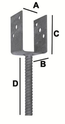 Connex Bodemverankering U 81X60X200 Vvz - HV4206