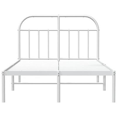 Bedframe met hoofdbord metaal wit 120x200 cm Bedframe met hoofdbord metaal wit 120x200 cm
