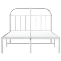 Bedframe met hoofdbord metaal wit 120x200 cm - thumbnail