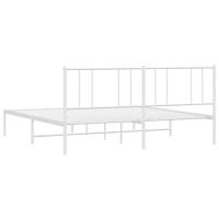 Bedframe met hoofdbord metaal wit 200x200 cm - thumbnail