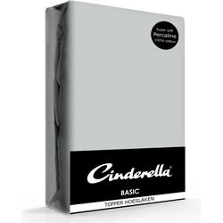 Cinderella Topdek hoeslaken tot 15cm standaard katoen 180x200 (94) light grey