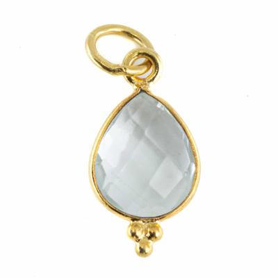 Geboortesteen Hanger April Bergkristal 925 Zilver & Verguld - 10 mm