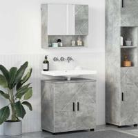 Badkamermeubelset 2 pcs Betongrijs 61 x 35 x 64 cm Bewerkt hout - thumbnail