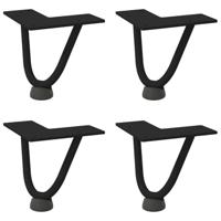 Haarspeld tafelpoten 4 st 10 cm massief staal zwart - thumbnail