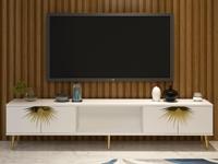 Tv-meubel NIDAS 2 deuren wit/goud - thumbnail