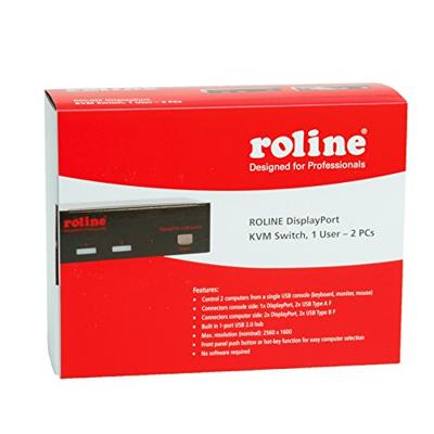 ROLINE DisplayPort USB 2.0 KVM Switch, 1 User - 2 PC