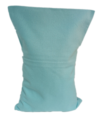 Ecologisch Kersenpitkussen 30x20 cm met wasbaar hoesje (Kleur: pastel blauw)