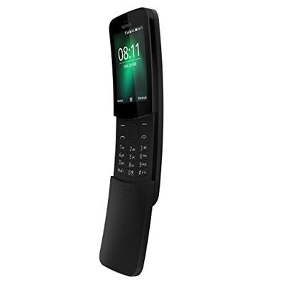 Nokia 8110 mobiele telefoon (2,45 inch QVGA-display, 4G, 2MP camera met LED-flits, MP3-speler, FM-radio, wekfunctie, spatwaterdicht (IP52), Bluetooth 4.1), zwart