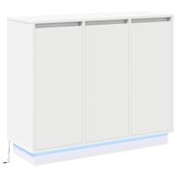 LED Sideboard Wit 90 x 32 x 75 cm Bewerkt hout - thumbnail