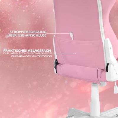 Deltaco GAM-080-P RGB Gamestoel Roze - thumbnail