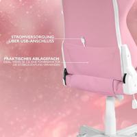 Deltaco PCH90 Gaming Stoel - Rug- en Nekkussens - RGB - Roze - thumbnail