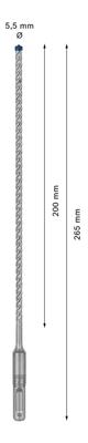 Bosch Accessoires Expert SDS plus-7X hamerboor 5,5 x 200 x 265 mm - 1 stuk(s) - 2608900068 Bosch Accessoires Expert SDS plus-7X hamerboor 5,5 x 200 x 265 mm - 1 stuk(s) - 2608900068