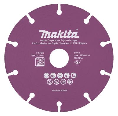 Makita Accessoires Doorslijpschijf staal 125x22,23x1,3mm - B-53693 B-53693 Makita Accessoires Doorslijpschijf staal 125x22,23x1,3mm - B-53693 B-53693