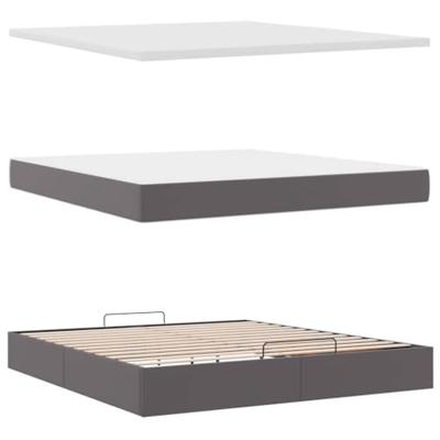 Ottoman bed met matras 160x200cm kunstleer grijs