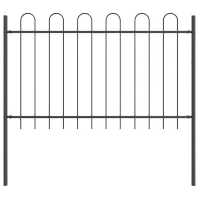 Tuinhek 6 pcs Grijs 10,2 x 0,8 m Poedercoating staal