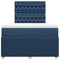 Boxspring met matras stof blauw 120x200 cm - thumbnail