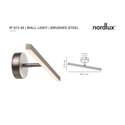 Badkamerlamp boven spiegel ip s13 staal led warm wit 5.6W 40 cm Badkamerlamp boven spiegel ip s13 staal led warm wit 5.6W 40 cm