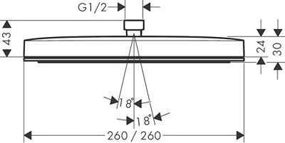 Hansgrohe Pulsify E hoofddouche 260 1jet EcoSmart +, mat wit Hansgrohe Pulsify E hoofddouche 260 1jet EcoSmart +, mat wit