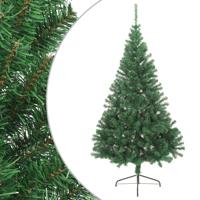 VidaXL Kunstkerstboom met standaard half 180 cm pvc groen - thumbnail