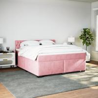 Boxspring met matras fluweel roze 180x200 cm - thumbnail