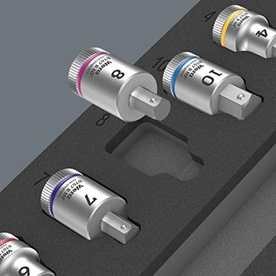 Wera 9723 Schuimrubberen inzetstuk met Zyklop B 3/8" bitdoppen Set 1, 22-delig gereedschapsset