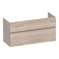 Brauer Delight - Onderkast - 120 cm - met 2 Softclose Lades Greeploos en 2 Sifon Uitsparingen - Lamellen Eiken Wit - thumbnail