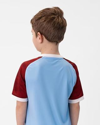 JAKO 4224K Shirt Iconic Km Kids - Zachtblauw/Wijnrood - 164