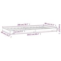 Bedframe massief grenenhout honingbruin 80x200 cm - thumbnail