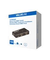 2-poorts HDMI-schakelaar zwart 3D Full HD - thumbnail