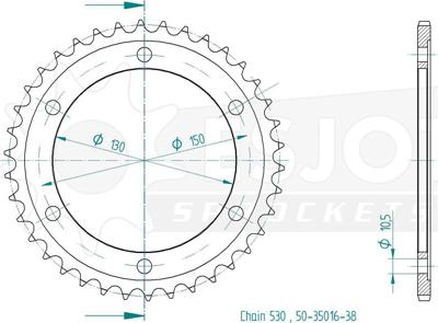 ESJOT Chain wheel 530 39z steel black