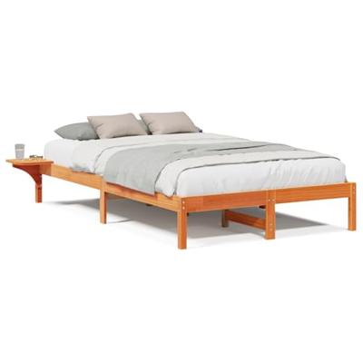 Bedframe met nachttafels Bruin 120 x 200 cm Wasbruin Bedframe met nachttafels Bruin 120 x 200 cm Wasbruin