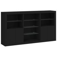 Dressoir met LED-verlichting 181,5x37x100 cm zwart - thumbnail
