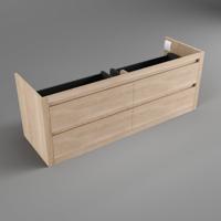 Forzalaqua Gela 2.0 Onderkast 140x51x60cm met 4 Lades Greeploos Charcoal Massief Eiken - thumbnail
