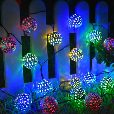 Solar lichtslinger marrakech met 20 multicolor led lampen