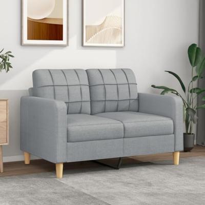 Tweezitsbank 120 cm stof lichtgrijs