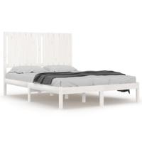 Bedframe massief hout wit 120x190 cm - thumbnail