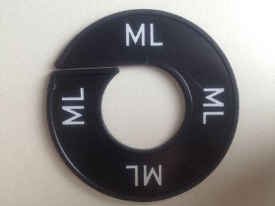 Maatring 9cm zwart/wit ML