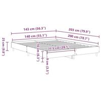 Bedframe zonder matras 140x200 cm spaanplaat gerookt eiken - thumbnail
