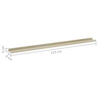 VidaXL Wandschappen 2 st 115x9x3 cm wit en sonoma eikenkleurig - thumbnail