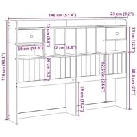 Hoofdbord met opbergruimte 140 cm massief grenenhout wasbruin - thumbnail