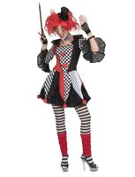 Harlekijn Jester Kostuum Dames - thumbnail