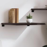 Wandschap 60x60x(2-4)cm behandeld massief eikenhout donkerbruin - thumbnail
