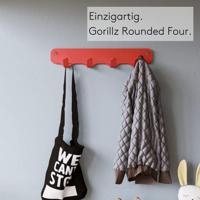 Gorillz Rounded Four Industriële Wandkapstok 4 Kapstok haken - thumbnail