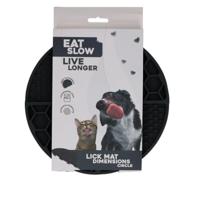 Eat Slow Live Longer Lick Mat Dimensions Circle  Grey - thumbnail