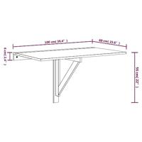 Wandtafel inklapbaar 100x60x56 cm bewerkt hout betongrijs - thumbnail