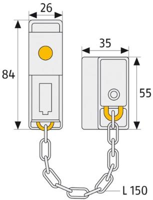 ABUS ABTS03968 Deurketting Zilver