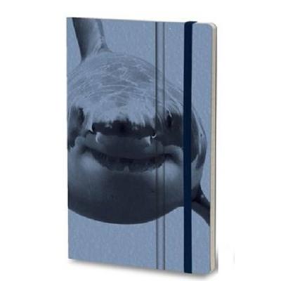 Stifflexible notitieboek Wild Pearl Shark 13 x 21 cm papier blauw Stifflexible notitieboek Wild Pearl Shark 13 x 21 cm papier blauw