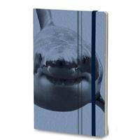 Stifflexible notitieboek Wild Pearl Shark 13 x 21 cm papier blauw - thumbnail