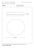 Lucide OTIS - Plafonnière - Ø 39 cm - LED - 1x32W 3000K - Opaal - thumbnail