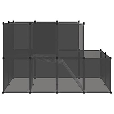 VidaXL Dierenhok klein 142x74x93 cm polypropeen en staal zwart
